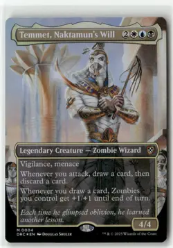 Temmet, Naktamun's Will (Borderless) 4 Foil NM MTG Commander: Aetherdrift Magic - Image 1