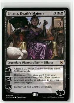 Liliana, Death's Majesty 94 Non-Foil NM MTG Commander: Aetherdrift Magic - Image 1