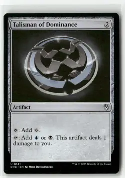 Talisman of Dominance 141 Non-Foil NM MTG Commander: Aetherdrift Magic - Image 1