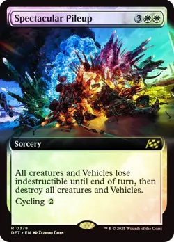 Spectacular Pileup (Extended Art) 378 Foil NM MTG Aetherdrift Magic - Image 1