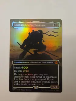 Leonardo, Sewer Samurai - MTG - Borderless - TMNT - #215 - NM - Foil - Image 1