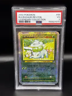 2002 POKEMON LEGENDARY COLLECTION #68 BULBASAUR REVERSE HOLO PSA 3 - Image 1
