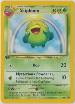 German Skiploom (Hubelupf) 52/64 Neo Revelations 1st Ed. -HP- Pokemon DNA GAMES - Image 1