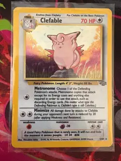 Pokemon TCG Jungle Unlimited 1/64 Clefable Holo Rare - MP - SHIPS TODAY!!! - Image 1