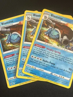 3x Blastoise (017/078) POKEMON GO - Stamp - 2022 Holo Rare - Promo - Pokemon TCG - Image 1