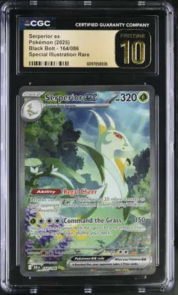 2025 POKEMON BLACK BOLT SIR SERPERIOR EX 164 SIR CGC 10 PRISTINE - Image 1