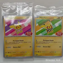 Lot 5 Pokemon Pikachu Berkemeja Batik 101/SV-P 154 155 190 191 Holo Indonesia - Image 2
