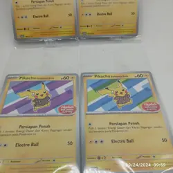 Lot 5 Pokemon Pikachu Berkemeja Batik 101/SV-P 154 155 190 191 Holo Indonesia - Image 3