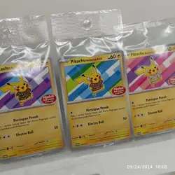 Lot 5 Pokemon Pikachu Berkemeja Batik 101/SV-P 154 155 190 191 Holo Indonesia - Image 4