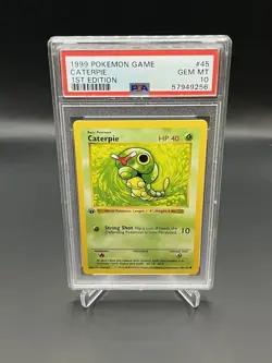 1999 Pokemon Base Set 1st Edition Shadowless Caterpie 45/102 - PSA 10 GEM MINT - Image 1