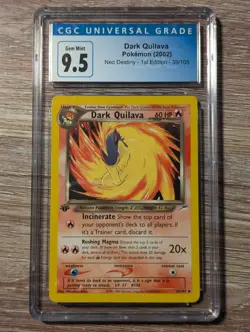 2002 Pokemon Neo Destiny Dark Quilava #39 1st Edition CGC Gem Mint 9.5/10 - Image 1