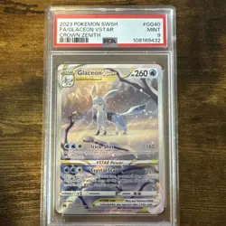 2023 POKEMON SWORD & SHIELD CROWN ZENITH #GG40 FULL ART/GLACEON VSTAR PSA 9 - Image 1