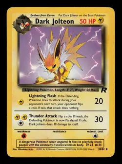 Dark Jolteon 38/82 - LP - Team Rocket, WOTC Pokemon - Image 1