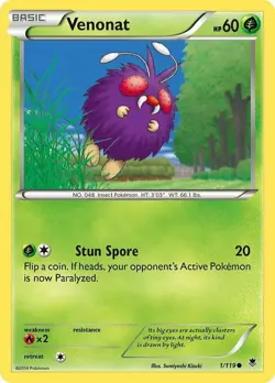 Venonat 1/119 Phantom Forces Common Light Play Pokemon DNA GAMES - Image 1