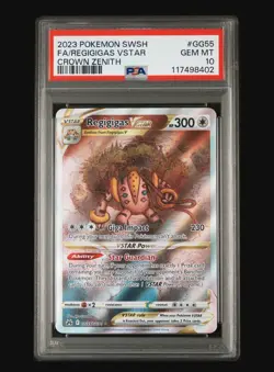 PSA 10 GEM MINT REGIGIGAS VSTAR GG55 CROWN ZENITH POKEMON 2023 SWSH - Image 1