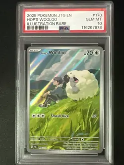2025 POKEMON JTG EN-JOURNEY TOGETHER ILLUSTRATION RARE #170 HOP'S WOOLOO PSA 10 - Image 1