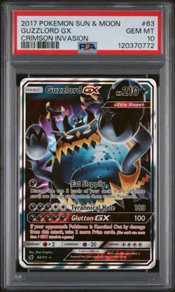 PSA 10 GEM MINT Guzzlord GX 63/111 - 2017 Pokemon Crimson Invasion Ultra Beast - Image 1