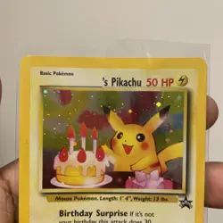 Pokemon Birthday Pikachu ORIGINAL BLACK STAR PROMO 24 NM WOTC Vintage Holo - Image 1
