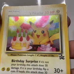 Pokemon Birthday Pikachu ORIGINAL BLACK STAR PROMO 24 NM WOTC Vintage Holo - Image 3