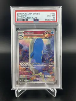 2025 POKEMON JTG EN-JOURNEY TOGETHER ILLUSTRATION RARE #162 WAILORD PSA 10 - Image 1