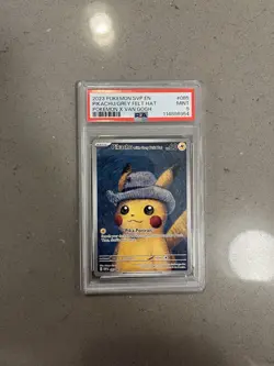 Pokemon Pikachu With Grey Felt Hat SVP 085 Promo Card x Van Gogh MINT PSA 9 - Image 1