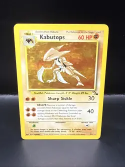 Pokemon TCG Kabutops Fossil Holo Rare Unlimited Card 9/62 - Image 1