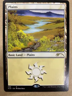 MTG 1x Plains Bob Ross # 100 Secret Lair Drop Magic the Gathering Card x1 NM - Image 1