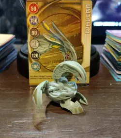 Bakugan Haos Wavern 370G Gray Battle Brawlers Rare W/Card! - Image 1