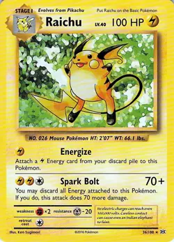 Raichu 36/108 Evolutions - MID ERA - Pokemon NM - Image 1