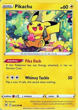Pikachu 052/196 Lost Origin Pokemon NM - Image 1