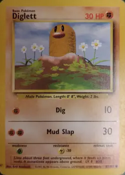 Pokemon 1999 Base Card # 47/102 "Diglett " with shadow - Image 2