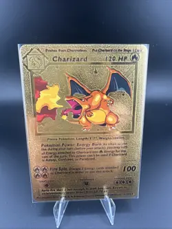 Pokemon Charizard 120HP Gold Foil Fan Art Card 4/102 - Image 1