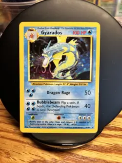 Pokemon TCG Gyarados Holo Rare Card Base Set Good Mp Condition - Image 1