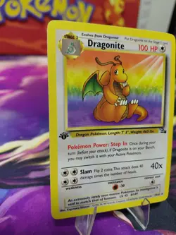 Pokemon TCG Dragonite 1st Edition Fossil Card 19/62, Regular Rare NM/LP - Image 3