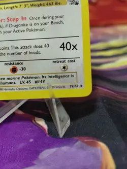 Pokemon TCG Dragonite 1st Edition Fossil Card 19/62, Regular Rare NM/LP - Image 5