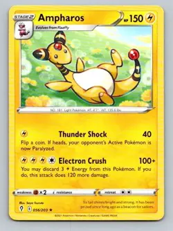 2021 Pokemon Card Evolving Skies Ampharos 56/203 - Image 1