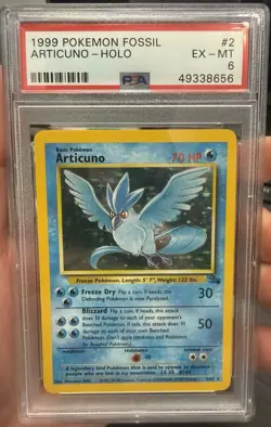 1999 Pokemon Fossil Articuno-Holo PSA 6 EX-MT - Image 1