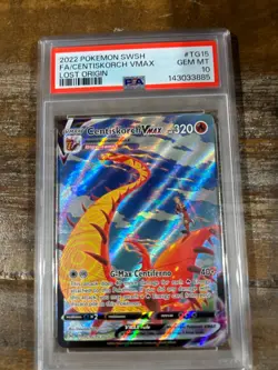 POKEMON 2022 Lost Origin Full Art CENTISKORCH Vmax #TG15 PSA 10 Gem Mint RARE - Image 1
