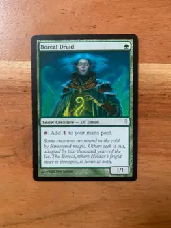 x1 2006 MTG Coldsnap Boreal Druid #105 Light Play Magic the Gathering - Image 1