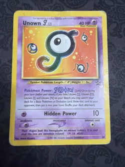 Pokemon: Unown J #38 Black Star Promo 2001 Vintage Non-holo - Image 1