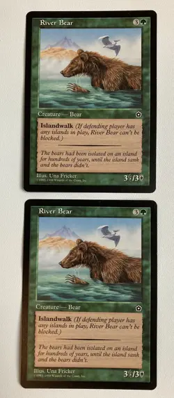 x2 River Bear Creature MTG Magic Portal Second Age English Near Mint-Mint (NM-M) - Image 1
