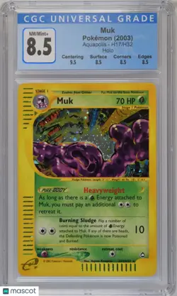 2003 Pokemon Aquapolis Holo Rare Muk H17/H32 CGC 8.5 - Image 1