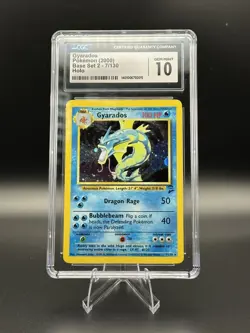 GYRADOS - HOLO RARE 7/130 2000 - CGC 10 GM Vintage - Pokemon TCG Base Set 2 - Image 1