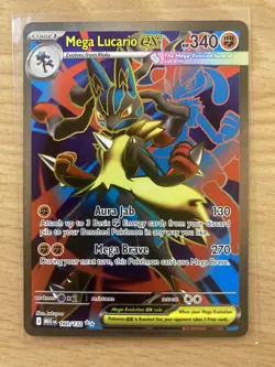 ENGLISH Mega Lucario ex 160/132 Ultra Rare Full Art Pokemon Mega Evolution NM - Image 1