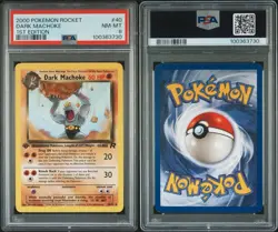 2000 Pokemon Team Rocket Dark Machoke #40 PSA 8 NM-MT - Image 3