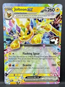 2025 Pokemon Stamped Prize Pack Series 7 ⚡ Jolteon EX #030 ⚡ Near Mint Holo - Image 1
