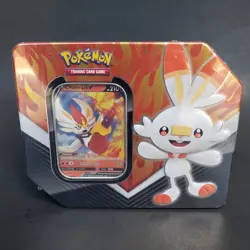 2020 Pokemon TCG Galar Partners Tin Cinderace V Red New Sealed - Image 1
