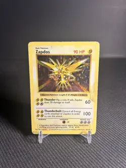 Pokemon TCG Zapdos 16/102 Base Set Shadowless Holo Rare HP - Image 1
