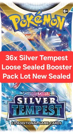 Silver Tempest 36 Booster Pack Lot New Factory Sealed Sword & Shield Pokemon TCG - Image 1