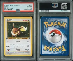 2000 Pokemon Team Rocket Eevee 1st Edition #55 PSA 8 NM-MT - Image 3